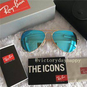 Ray-Ban Rb3025 Classic Mirrored Aviator Sunglasse